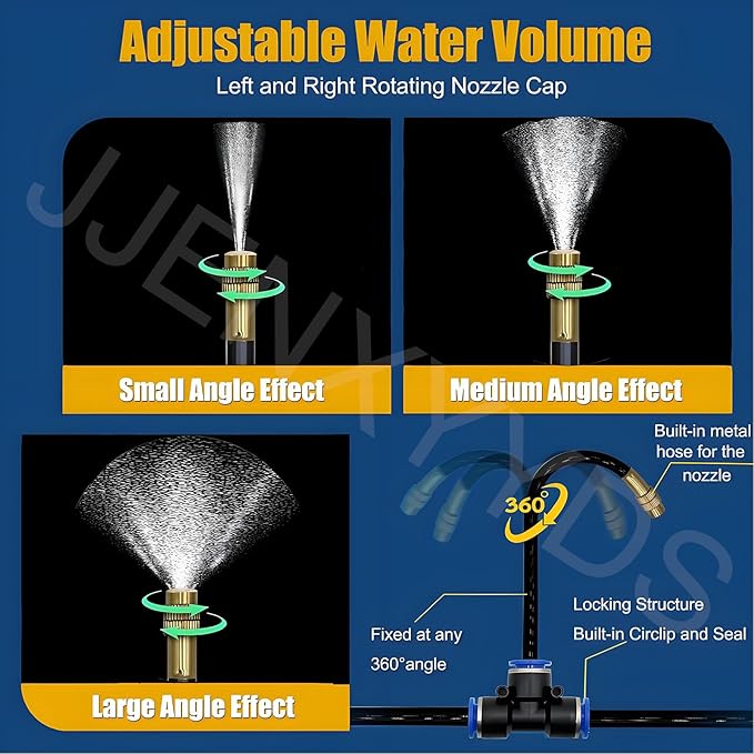 New Drip Irrigation System KitAutomatic Garden Watering Systemwith 360-degree Bending Dropper Atomizing Copper Nozzle and Smart irrigation controllerFor Garden Greenhouse30M/98.4FT+controller