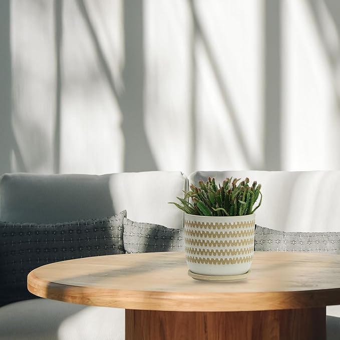 Generic 8 Planter W Saucer White