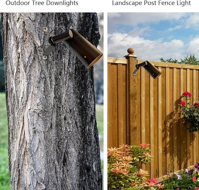Arrownine Landscape Lighting Down LightsLow Voltage Outdoor Wall Tree Mounted Lights Replaceable MR16 LED Bulb Warm White Bronze Finish Without Bulb
