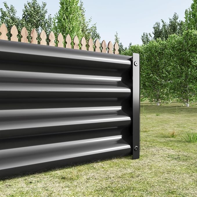 Set of 2 Raised Garden Bed Outdoor 6×3×1ft Metal Raised Rectangle Planter Beds for Plants Vegetables and Flowers - Black
