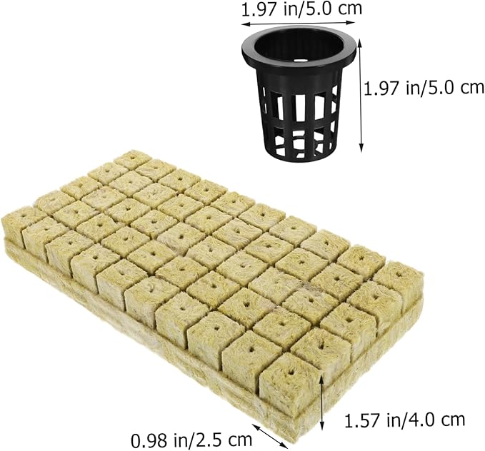 Happyyami 1set Hydroponics Growing System Kit Self-Watering Planter Baskets Cubes and Rope for Soilless Cultivation of Flowers and Vegetables