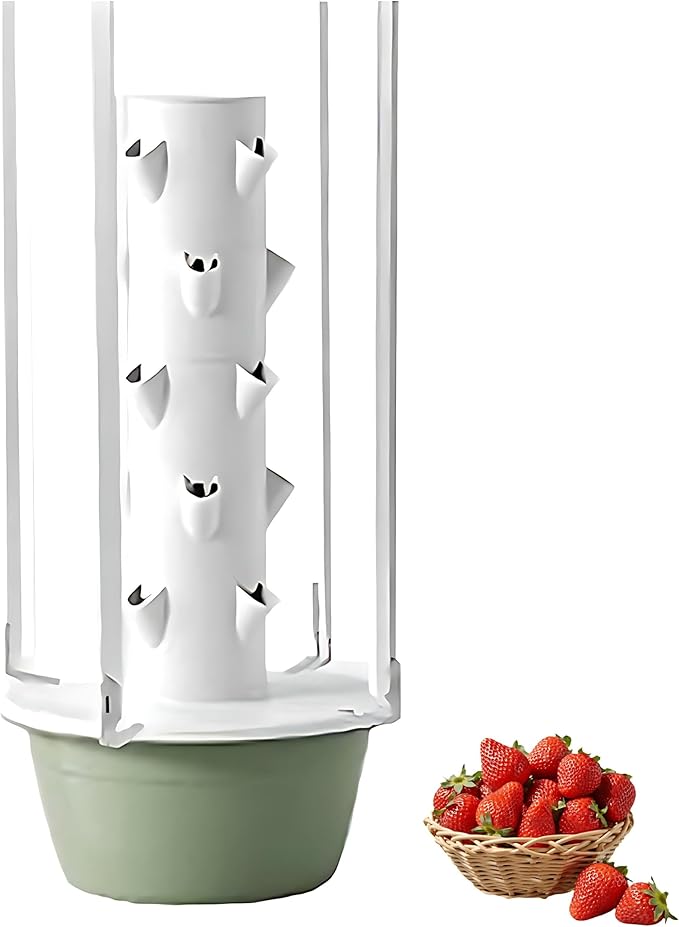 Hydroponics Growing Kits Indoor Vertical Growing Soilless Cultivation Grow Tower Intelligent Water Circulation with Water Tank and Pump for Fruits and Vegetables Withlights-5Layer