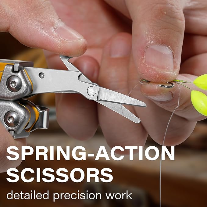 Multitool 21-in-1 Multi Tool Pliers with Safety Locking and Spring-Action Scissors Heavy-duty Stainless Steel Multi-tool Set with Nylon Sheath for Work Home Garden DIY &amp Auto Maple Yellow