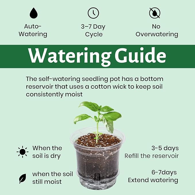 18 Pack 6.5/5/4 Inch Clear Self Watering Plant Pots with Bottom Water Tray &amp Watering Rope Transparent Nursery Pots with Drainage for Seedlings Herbs and Houseplants