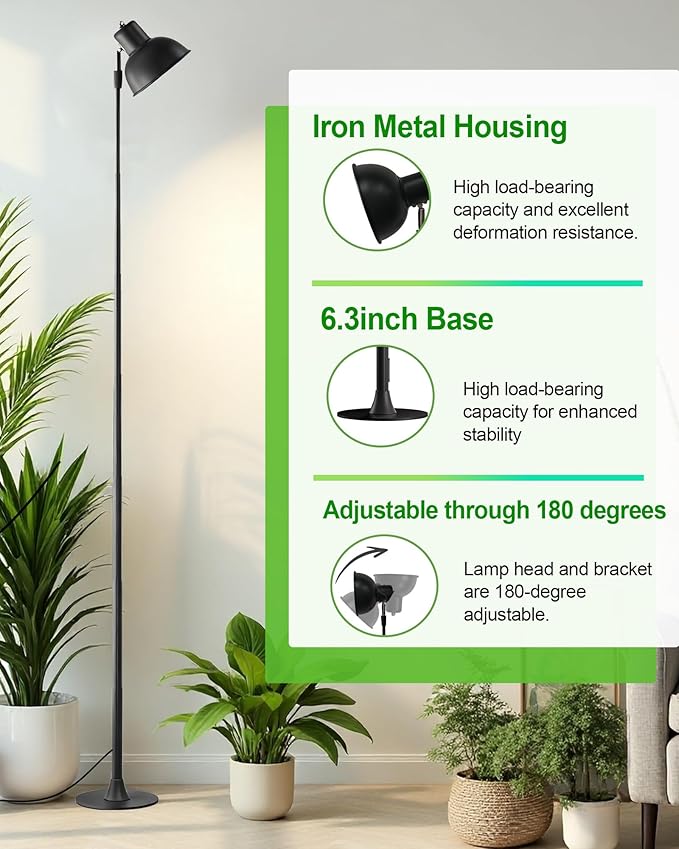 yadoker Plant Grow Light for Indoor Plant Aluminum LED Grow LightElevating Plant LampHeight AdjustableAutomatic Timer with 8/12/18Hours10-Level BrightnessIdeal for Large Plant Grow