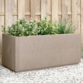 Light Brown Polypropylene Garden Planter Rectangular Outdoor Plant Pot 14.2x31.5x13.8 Inch Lightweight Container for Patio Balcony Herbs Flowers
