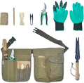 Gardenwind 14Pcs Gardening Tools for Men Gardening Hand Tools with Weeder Scale Sawtooth Cut Rope Waist BagHeavy Duty