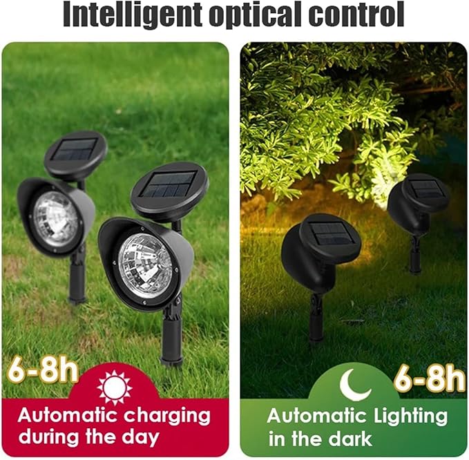 4LED Solar Lawn Lights Outdoor Landscape Spotlights Ip65 Waterproof Upgraded Solar Powered Garden Lamp(White Light)