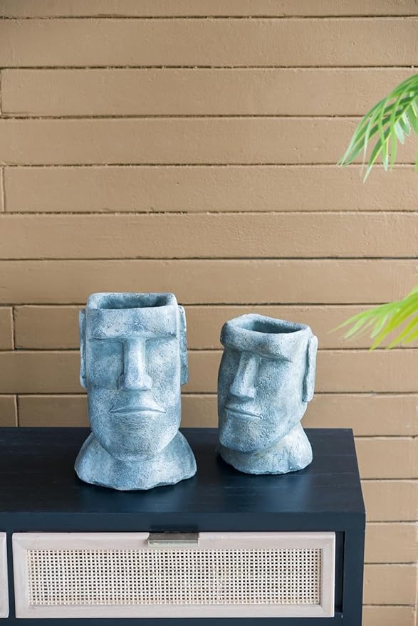 5x5.5x9 Easter Island Cement Planter
