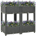 Raised Bed Outdoor Planter Garden Bed Polypropylene Raised Garden Bed Raised Planter Bed Raised Plant Containers for Fresh Vegetables Herbs Flowers 31.5x15.7x28