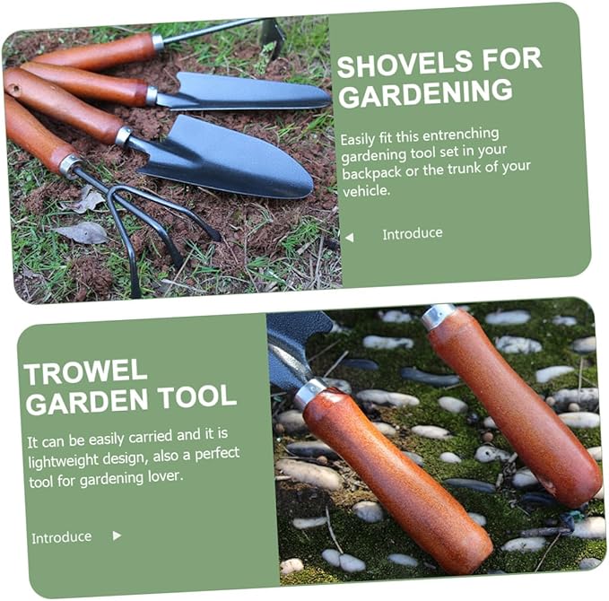 Garden Tool Set 4pcs Mini Handheld Garden Trowel Narrow Shovel with Claw Rake and Dual-use Hoe for Flower Planting and Vegetable Gardening Gifts for Gardeners