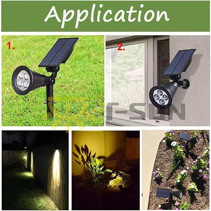 AAdjustable Solar Lights Outdoor Waterproof36 LEDs 1000LM Solar Spot Lights 2-in-1 Solar Powered Spotlights Landscape Lighting for Garden Yard 4 Pack