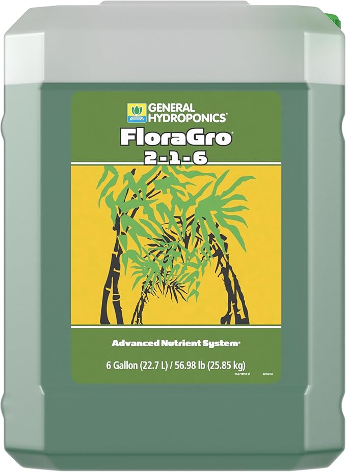 General Hydroponics FloraGro Plant Food 2-1-6 6 gal.