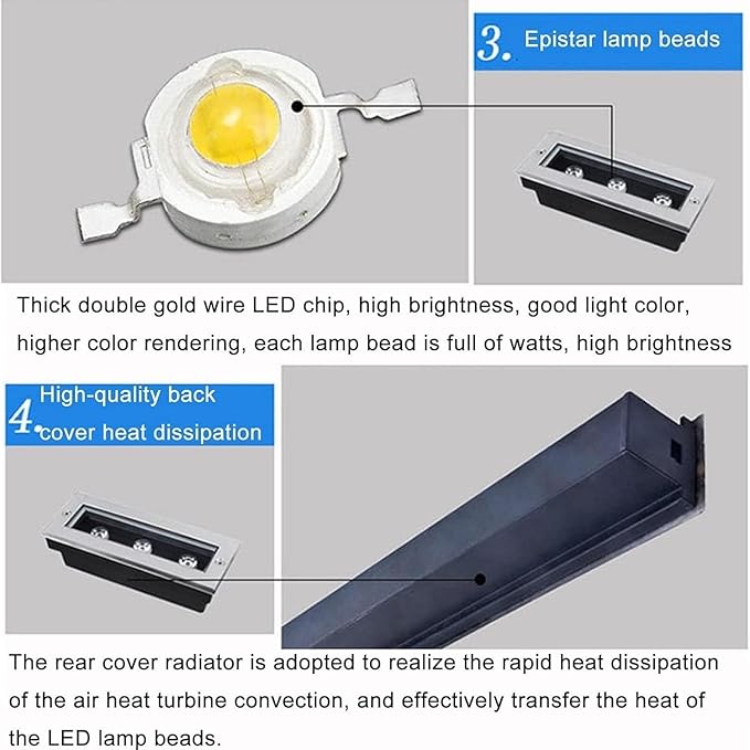 Ground LED Landscape Lights - Recessed Outdoor Buried Lamp IP65 Waterproof Rectangle LED Spot Lights AC85-265V LED Floor Light for Villas Driveway Deck Step Yard Garden Pathway(Blue18W)