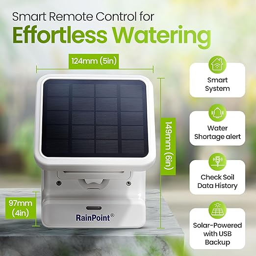BALDR Automatic Solar Plant Watering System - WiFi Solar Drip System &amp App-Controlled Water Pump with Timer - Indoor Solar Power Irrigation System Smart Scheduling for House Plants While You are A