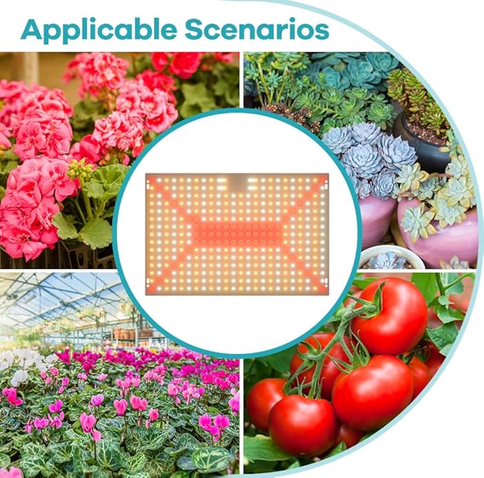 2PCS 500W Full Spectrum Dimmable Grow Lights with High-Efficiency Diodes for Indoor Plants Sprouting Seedling/Fruiting Hydroponic Sunlike Lights for Fill Lighting US Plug With Adjustable Hanging Hooks