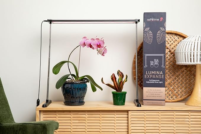 rePotme Lumina Expanse - Grow Light for Indoor Plants - Full Spectrum LED Plant Light No Tools Required (Black)