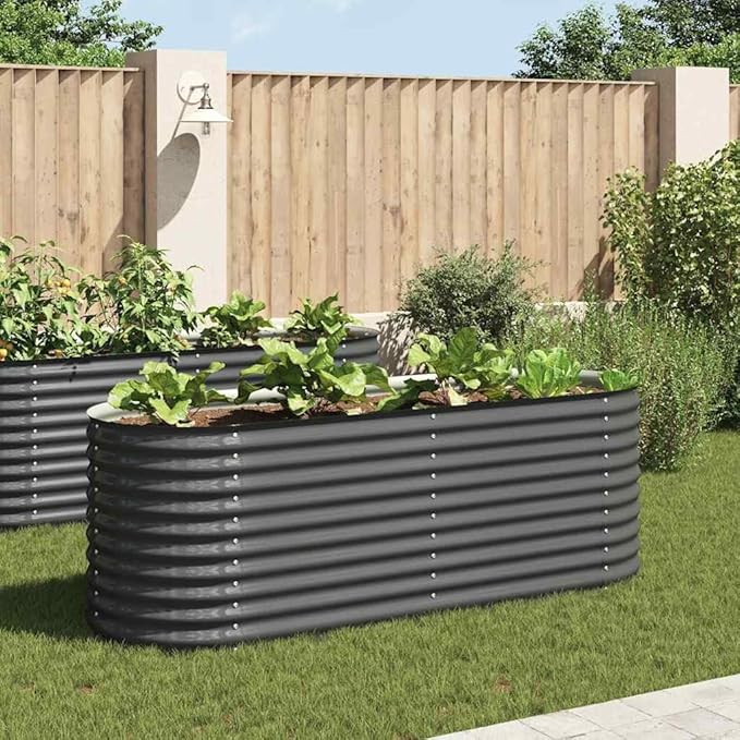 Garden Raised Bed 94.5x31.5x31.9 Galvanized Steel Large Metal Planter Box for Outdoor Flower Vegetable Herb Planting &amp Gardening