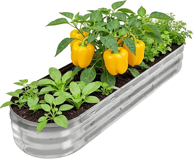 GADI Galvanized Raised Garden Bed Metal Planter Box for Vegetables and Flowers 1 Pack
