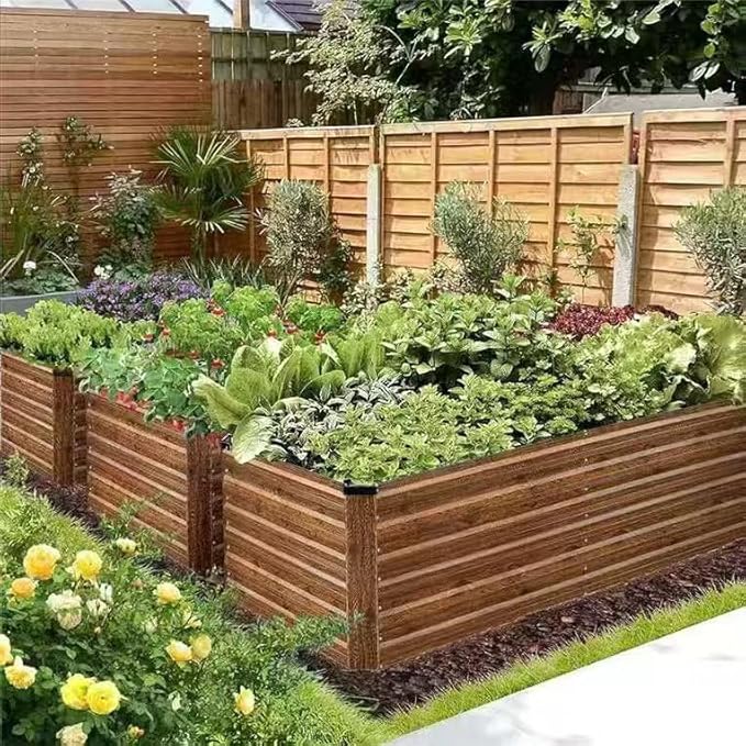 Homdox 6×3×2FT Galvanized Metal Raised Garden Bed Kit Deep Root Elevated Planter Box w/Anti Cutting Strip &amp A Pair of Gloves for Vegetables Flowers Herbs Succulents 265 Gallon Capacity Brow