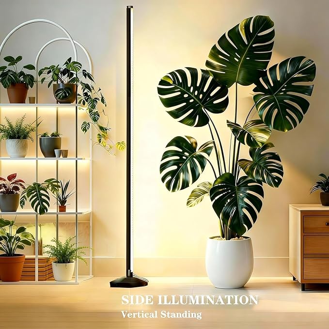2 Pack LED Grow Lights for Indoor Plants Full Spectrum 48W 65 Inch Plant Lights for Seed Starting with Timer and 10 Level Dimmable Standing Plant Growing Lamp for Greenhouse with Hanging Accessories