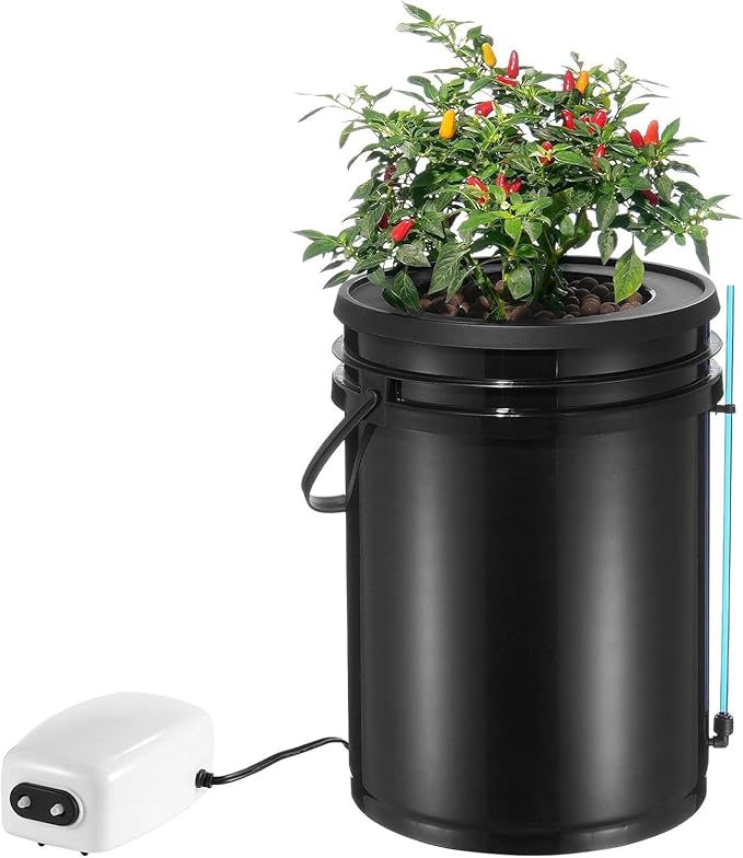 DWC Hydroponics Grow System Deep Water Culture with Top Drip 1 Bucket 5Gal