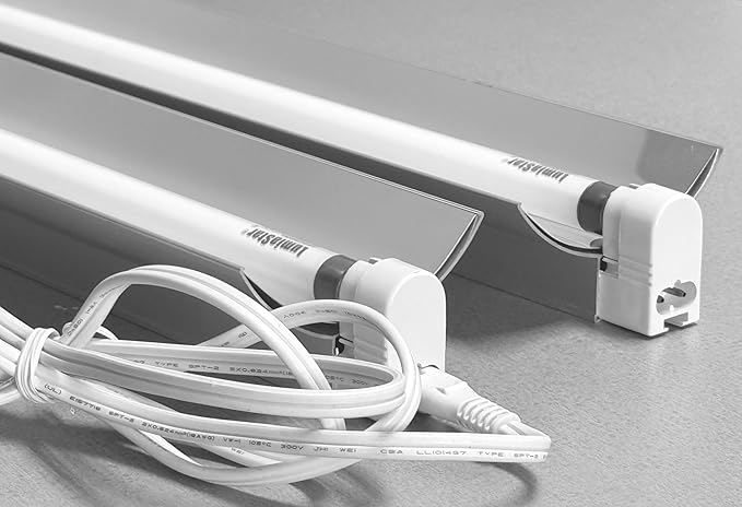 Grow Light Strip 24W 2ft Length 6500K Full Spectrum 2-Pack with Reflector