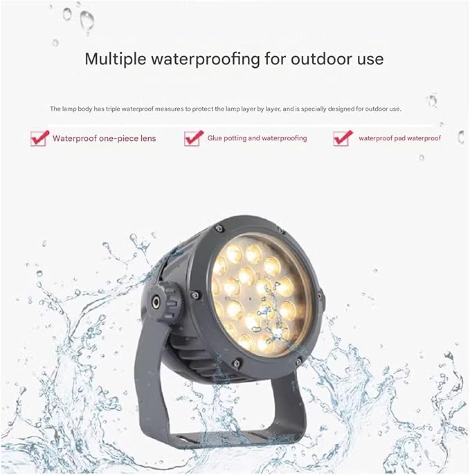Outdoor Landscape Spotlights Outdoor LED Spotlight - Landscape Lights Round LED Floodlight IP65 Waterproof Courtyard Villa Lawn Light Garden Tree Light 180° Vertical R