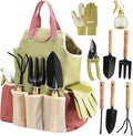 Garden Tool Sets Gardening Tool Kit - 9-Piece Heavy Duty Garden Sets with Ergonomic Non-Slip Grips Rust-Resistant Shovel Trowel Rake Pruner &amp Storage Bag Tools Set