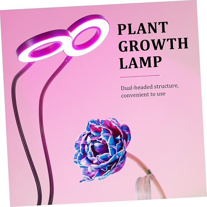 balacoo Double Head Grow Light Plant Lights Led Planting Lamp Clamp Plant Growth Lamp Home Grown Lamp Dual-Headed Growing Lamp Plant Growth Light Lamp for Plants Indoor Aluminum Alloy Clip Black