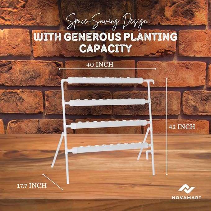 Hydroponic Plant Growing System – 36-Site PVC Indoor Garden Tower with AU/US Plug | Soil-Free Vertical Hydro Grow Kit with Planting Baskets Sponges &amp Irrigation Tube | White