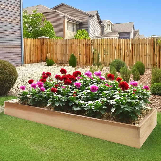 All Things Cedar RG72 6-ft x 2-ft Cedar Raised Garden Box | Expandable Plant Bed Stackable Wooden Planter - Easy Assembly Western Red Cedar Build Outdoor Vegetable Gardening Solution