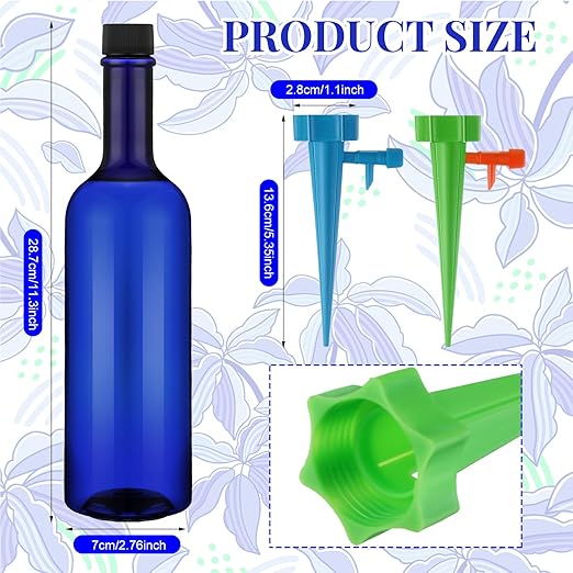 Plant Watering Devices with Self Watering Spikes and 26 oz Plastic Bottles Plant Waterer Devices with Adjustable Control Valve Switch Indoor Outdoor