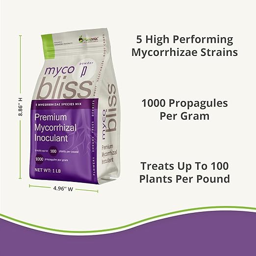 Myco Bliss Granular (1lb) - Mycorrhizal Fungi for Plants - 5 Strain Mycorrhizal Inoculant with 1000 Propagules Per Gram - Highly Concentrated Mycorrhizae for Plants Potting Soil &amp Garden Soil