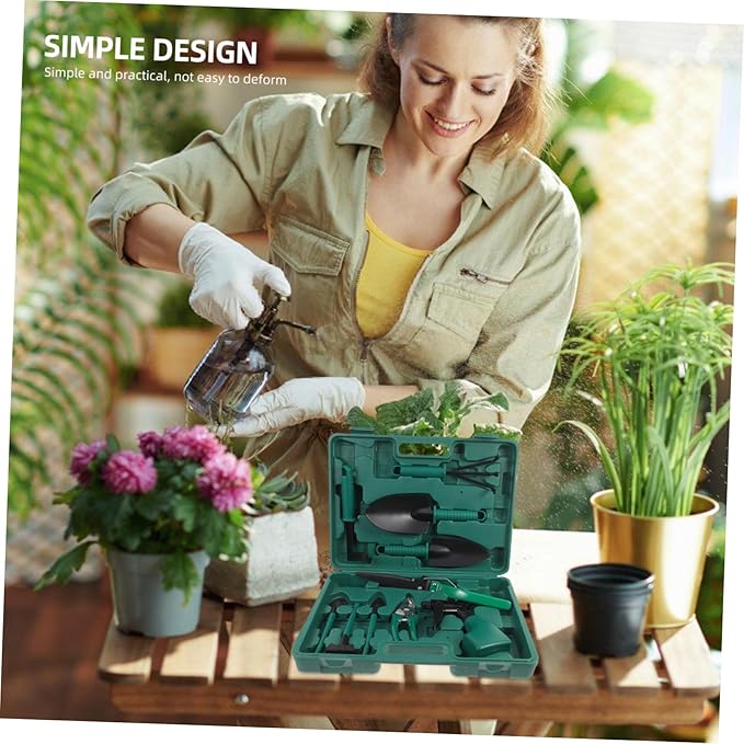 1 Set Portable Gardening Tools Set with Ergonomic Handles Includes Garden Tool Case for Planting Pruning and Soil Loosening Durable and Reliable Outdoor Supplies