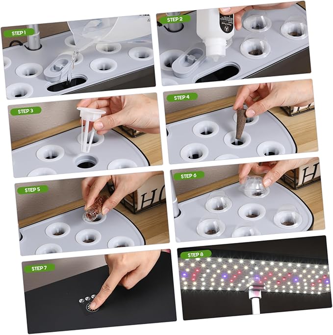 1Set Indoor Hydroponics Growing System Kit Compact Pot Indoor Garden with Multi Porous Design Simple Operation and Abundant Accessories for Fresh Vegetable Cultivation