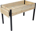 Raised Garden BedMetal Leg Wood Planter Boxes with Folding Storage ShelfElevated Planter Box for Growing Fresh HerbsVegetablesFlowers Great for Outdoor PatioBalcony (Natural 62.5x23.6x29.5)
