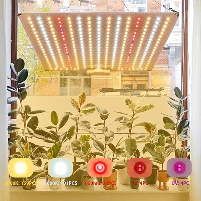 1000W LED Grow Light with UV IR Growth Lamp Dimming Dimmable Full Spectrum Plant Light for Indoor Plants Seed Starting Seedlings Vegetable for 2x2/3x3 Grow Tent2PCS