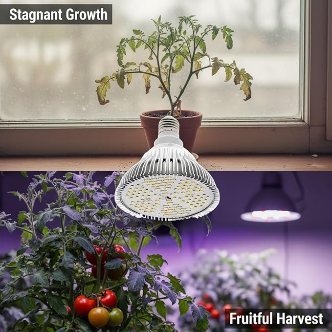 Full Wave Band Grow Light 150 Led Plant Light Bulb 26W E27 Par38 Sunlight 4.7 X 4.9 In