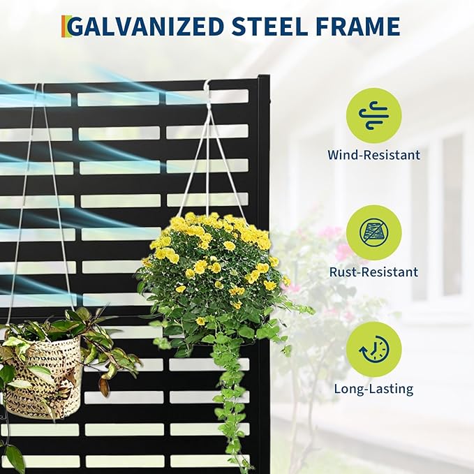 Metal Raised Garden Bed with Trellis 70.1X45X15 Galvanized Metal Planter Box with Drainage Holes Outdoor Privacy Screen Planter Box for Climbing Plants Vegetables Flowers Vines Patio Balcony