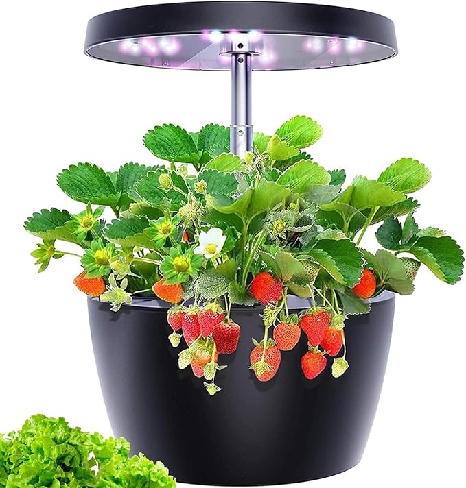 Hydroponic Growing System Plant Germination Kit with LED Grow Light Quiet Smart Pump Adjustable Indoor Herb Garden Kit for Home Kitchen