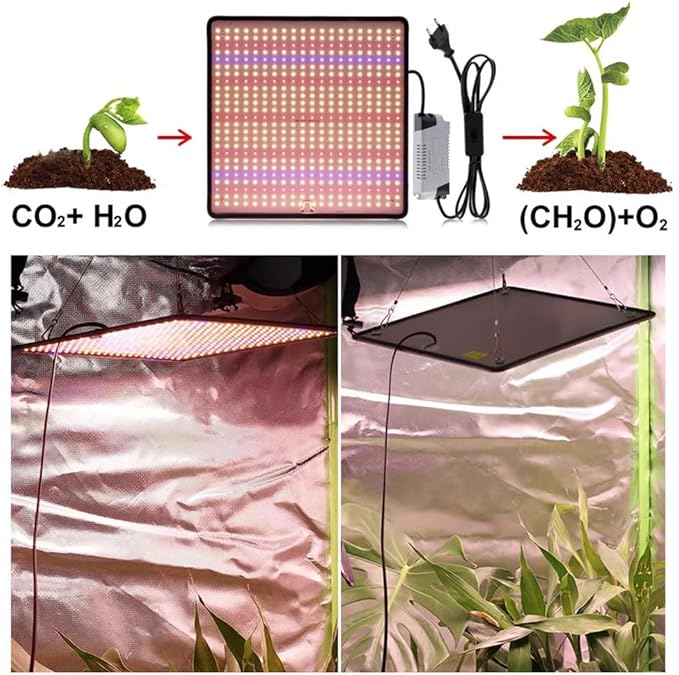 LED Grow Light Panel 1200W Lamp for Indoor Plants Dimmable Plant Grow Light Full Spectrum for 3x3ft Coverage Grow Tent Greenhouse Veg and Bloom Seedlings Hydroponics