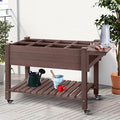 GUTINNEEN Raised Garden Bed 52.7x22x30in Outdoor Gardening Elevated Wood Plant Boxes Liner Included