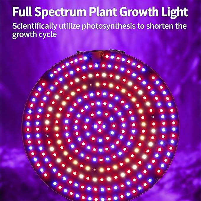 Grow Lights for Indoor Plants Full Spectrum Grow Plant Lamp with Stand for Bonsai Tree Flowers VegetablesSeed StartingAdjustable Tripod (Circular Light Tripod)