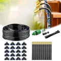 Automatic Greenhouse Drip Irrigation Kit with 20 Brass 360° Adjustable Nozzles 65FT 1/2 Tubing &amp Misting System for Outdoor Plants HydroponicsRaised Beds &amp Flower Gardens-Easy Setup &amp W