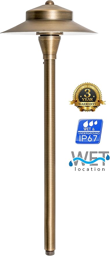 Westgate Lighting LED Area Light- Built-in Integrated LED Outdoor Light - 11 Height of Stem-Solid Brass Antique Bronze Finish Landscape Light- 12V of AC/DC Current (4)