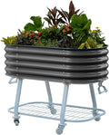 Vego garden 2' x 4' Raised Garden Bed with Legs and Wicking Cell System - S Series Perfect for Gardening Vegetables Herbs &amp Flowers - Outdoor &amp Indoor Elevated Planter Box -Modern Gray