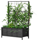 Zhongma Sturdy Raised Garden Bed with Trellis (15.75 x 35.43 x 48.8 in) for Vegetables Flower Planter Box for Backyard Patio Balcony