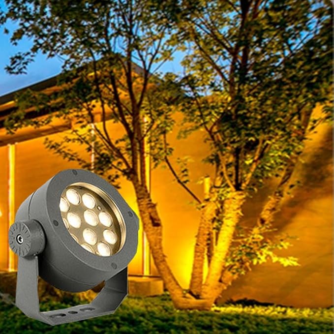 LED Round Spotlight - Low Spotlight LED Spot Outdoor Flood Light Waterproof IP65 Tree Lamps for Garden Lawn Terrace Villas Path Park Landscape LightingRed-12W-