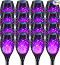 Solar Lights Outdoor Decorations Upgraded Purple Flickering Flame Waterproof Halloween Torch Lights Tiki Torches for Outside Patio Pathway Decor 6 Pack (16)